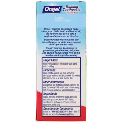 Buy Orajel Training Toothpaste Berry Fun, Fluoride Free, 42.5g online with Free Shipping at Baby Amore India, Babyamore.in