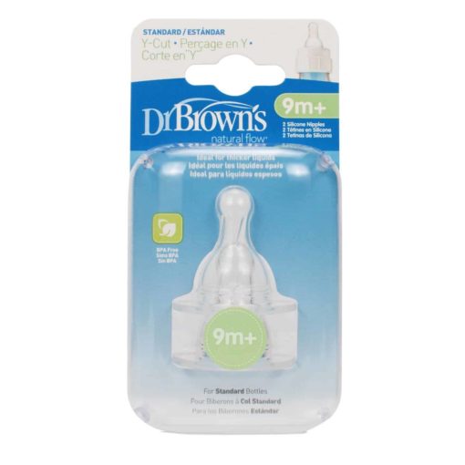 Buy Dr. Brown's Natural Flow Standard Y-Cut Nipple (9m+), Pack of 2 online with Free Shipping at Baby Amore India, Babyamore.in
