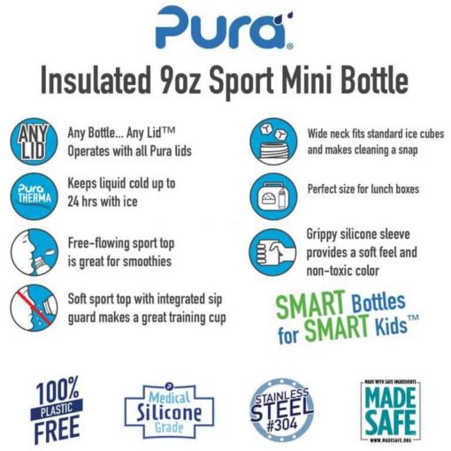 Buy Pura Sport Mini Vacuum Insulated Bottle - 9oz online with Free Shipping at Baby Amore India, Babyamore.in