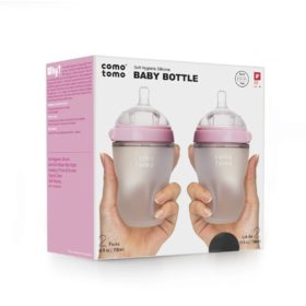 Buy Comotomo Natural Feel Baby Bottle, Pink, Double Pack, 150ml online with Free Shipping at Baby Amore India, Babyamore.in