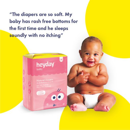 Buy Heyday Natural & Organic Small  Baby Diapers, Upto 8 kg online with Free Shipping at Baby Amore India, Babyamore.in