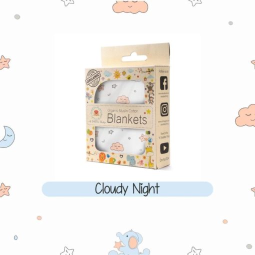Buy Organic Muslin Cotton Blanket - Cloudy Night online with Free Shipping at Baby Amore India, Babyamore.in