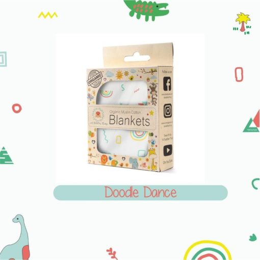 Buy Organic Muslin Cotton Blanket - Doodle Dance online with Free Shipping at Baby Amore India, Babyamore.in