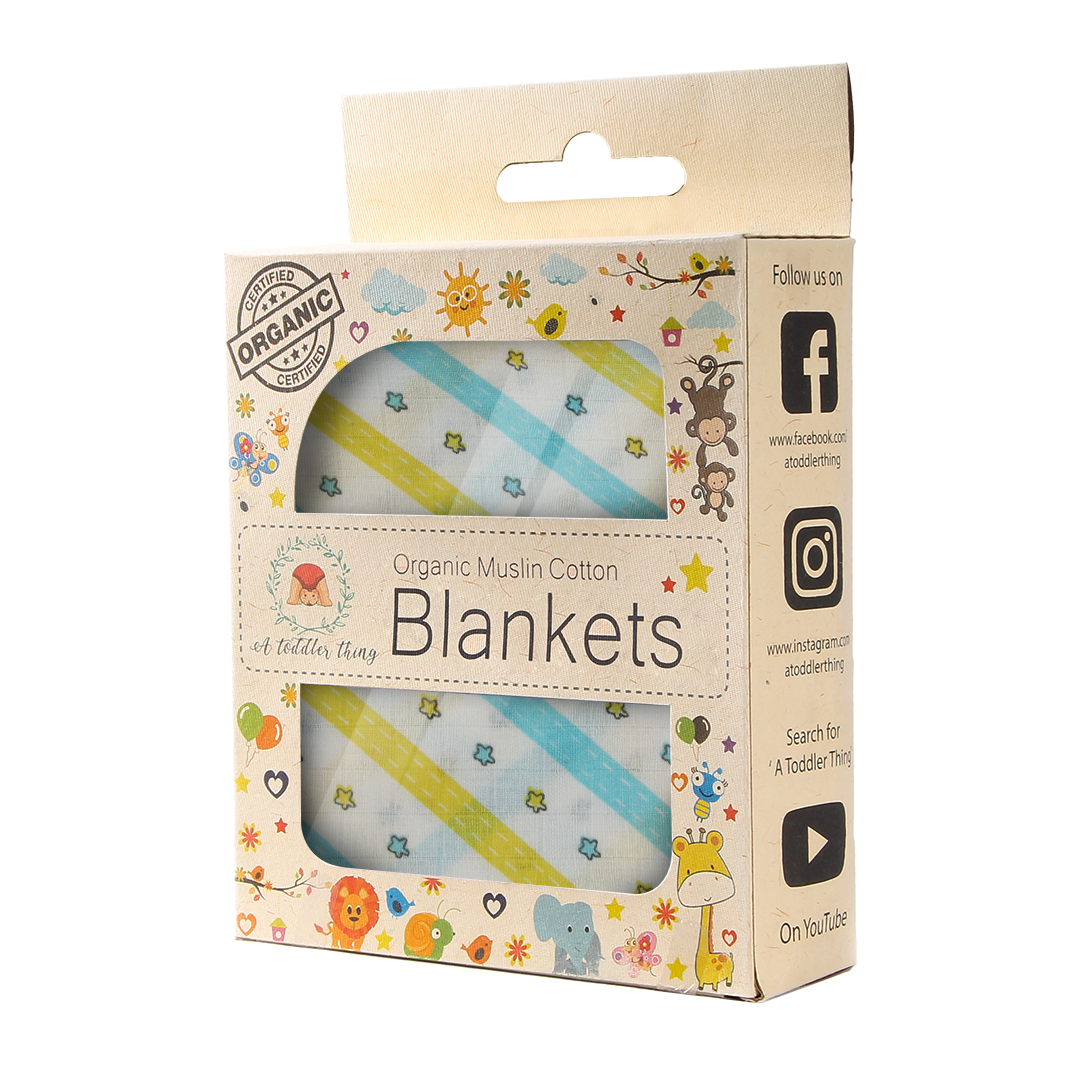 Buy Organic Muslin Cotton Blanket - Twinkling Stars online with Free Shipping at Baby Amore India, Babyamore.in
