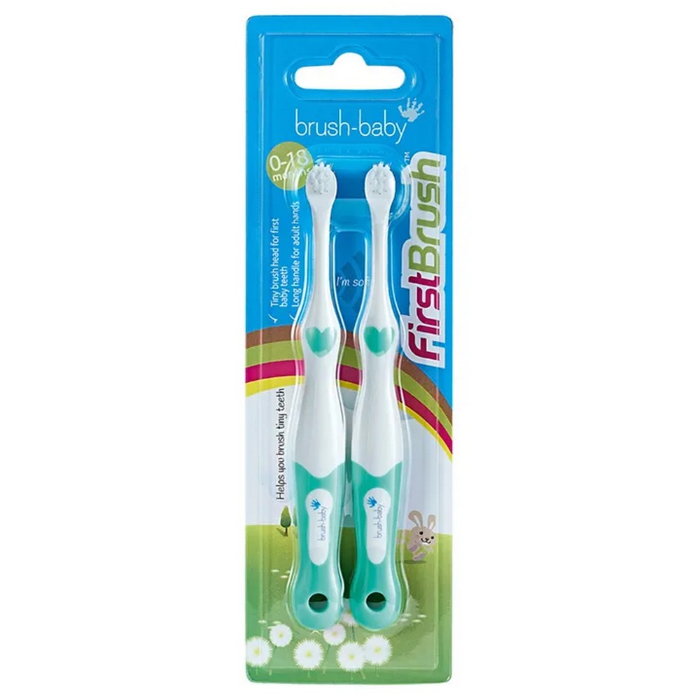 Buy Brush-Baby FirstBrush, 0-18 months, Pack of 2 online with Free Shipping at Baby Amore India, Babyamore.in