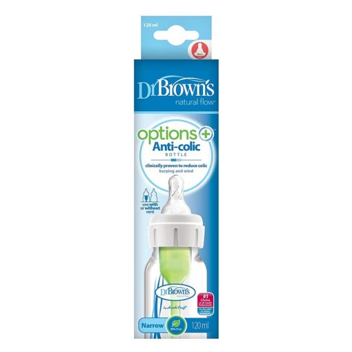 Buy Dr. Brown's Natural Flow Options+ Anti-Colic Baby Bottle, Narrow, 120ml online with Free Shipping at Baby Amore India, Babyamore.in