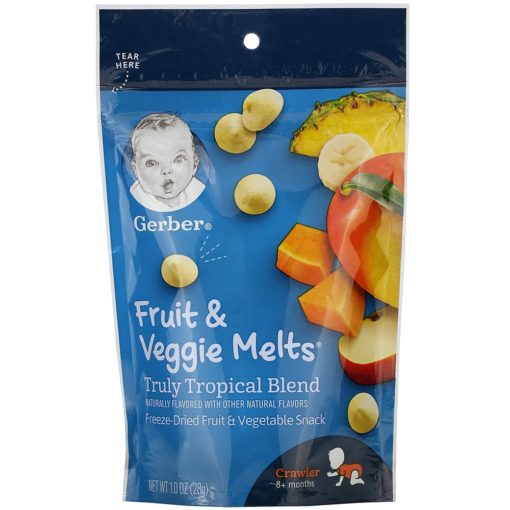 Buy Gerber Fruit & Veggie Melts, Truly Tropical Blend, 8+ Months - 28g online with Free Shipping at Baby Amore India, Babyamore.in
