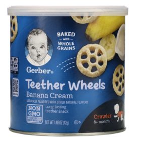Buy Gerber Teether Wheels, 8+ Months, Banana Cream - 42g online with Free Shipping at Baby Amore India, Babyamore.in