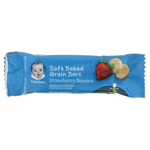 Buy Gerber Soft Baked Grain Bars, 12+ Months, Strawberry Banana, 8 Bars - 156g online with Free Shipping at Baby Amore India, Babyamore.in