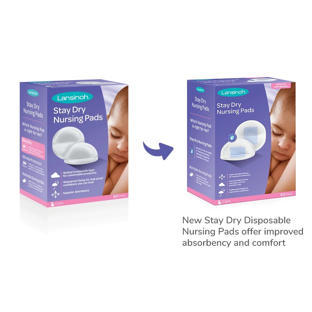 Lansinoh Stay Dry Disposable Nursing Pads (Pack of 60) - Baby Amore