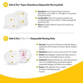 Buy Medela Safe & Dry™ Disposable Nursing Pads (Set of 30) online with Free Shipping at Baby Amore India, Babyamore.in