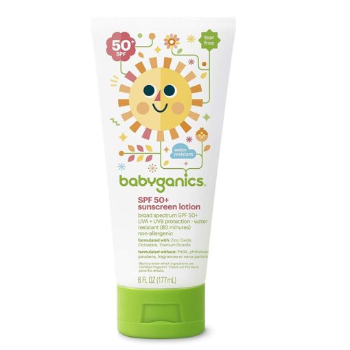 Buy Babyganics SPF 50+ Sunscreen Lotion, 6 fl.oz / 177ml online with Free Shipping at Baby Amore India, Babyamore.in
