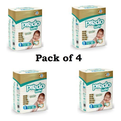 Buy Predo Baby New Born 2-5kg, Size 1, 13 pieces (Pack of 4) online with Free Shipping at Baby Amore India, Babyamore.in