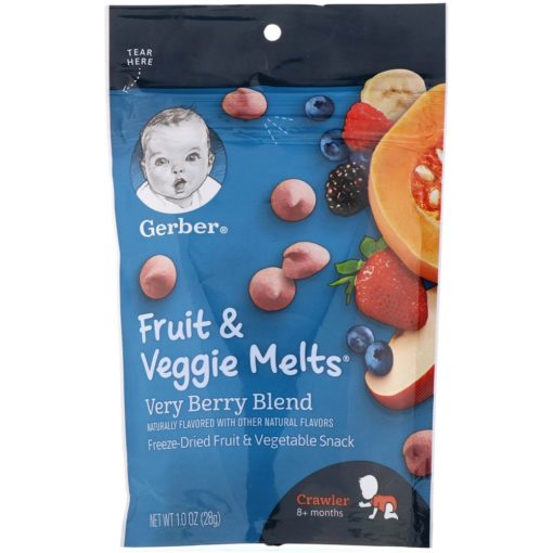 Buy Gerber Fruit & Veggie Melts, Very Berry Blend, 8+ Months - 28g online with Free Shipping at Baby Amore India, Babyamore.in
