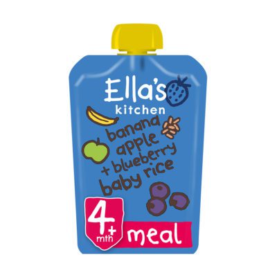 Buy Ella's Kitchen Banana Apple + Blueberry Baby Rice, 4m+, 120g online with Free Shipping at Baby Amore India, Babyamore.in