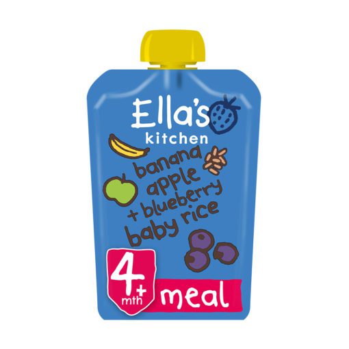 Buy Ella's Kitchen Banana Apple + Blueberry Baby Rice,  4m+, 120g online with Free Shipping at Baby Amore India, Babyamore.in