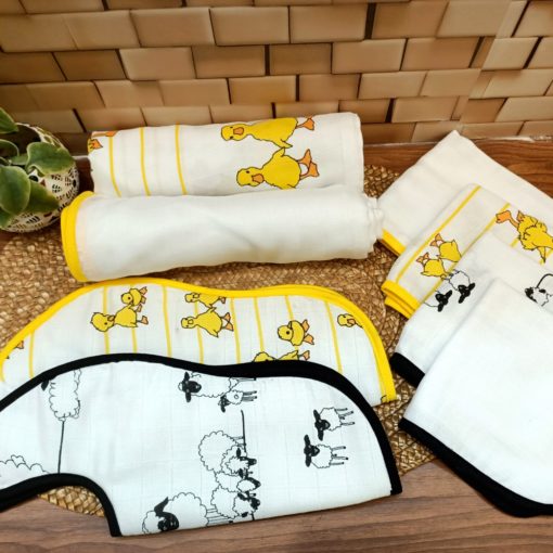Buy Tiny Lane All in One Bamboo Cotton Swaddles Gift Pack - Duck & Plain online with Free Shipping at Baby Amore India, Babyamore.in